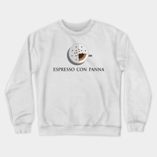 Hot Espresso con panna coffee in top view flat design illustration Crewneck Sweatshirt